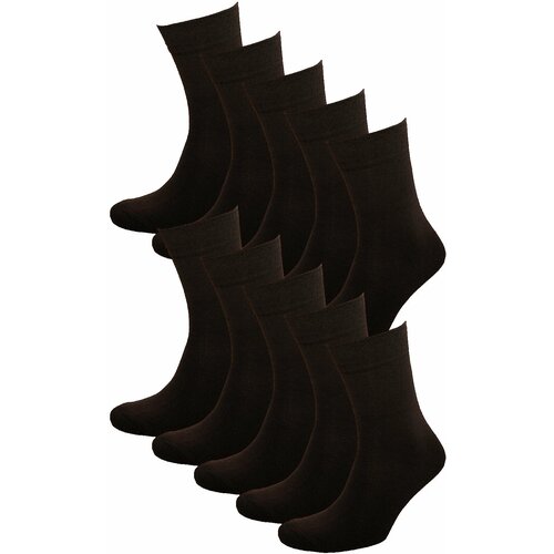 Носки STATUS, 10 пар, коричневый (черный/коричневый/хаки) - изображение №1