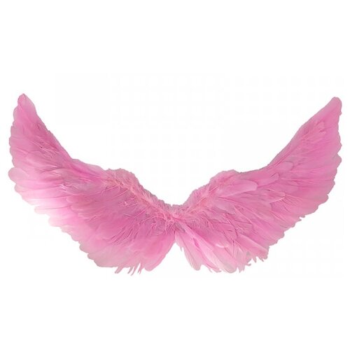 Крылья ангела розовые перьевые карнавальные большие 60х35см, на Хэллоуин и Новый год (3 пары в наборе) (розовый)