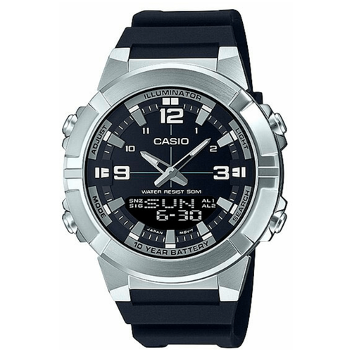 Наручные часы CASIO Collection Наручные часы CASIO AMW-870-1A, черный, серебряный (черный/серебристый) - изображение №1