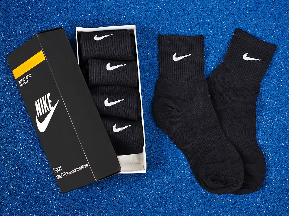 Носки длинные Nike - 5 пар (черный) - изображение №1