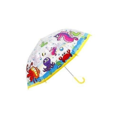 Зонт-трость Mary Poppins, бесцветный, голубой (синий/голубой/желтый/фиолетовый/белый/бесцветный) - изображение №1