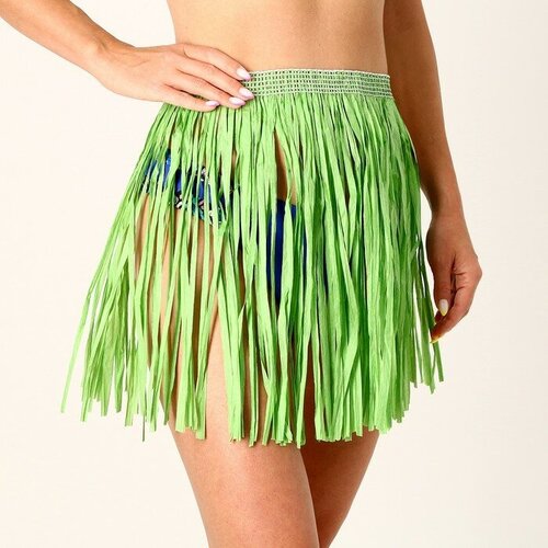 Гавайская юбка, 40 см, цвет зелёный (золотистый)