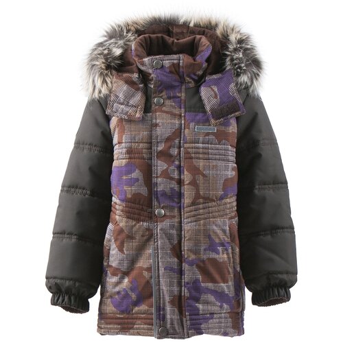 Куртка KERRY зимняя, подкладка, капюшон, мультиколор (коричневый/бежевый/фиолетовый) - изображение №1