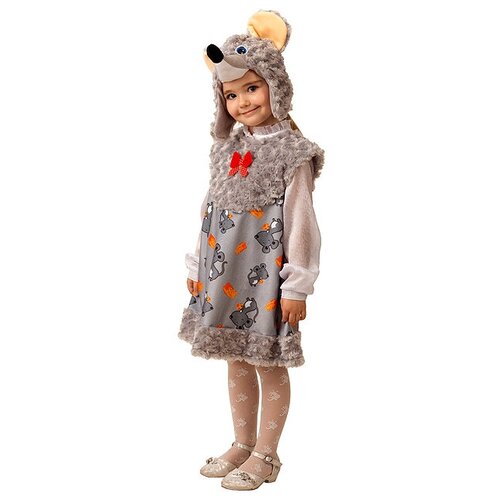 Батик Карнавальный костюм Мышка Малютка, рост 104 см 5312-104-52 (серый)