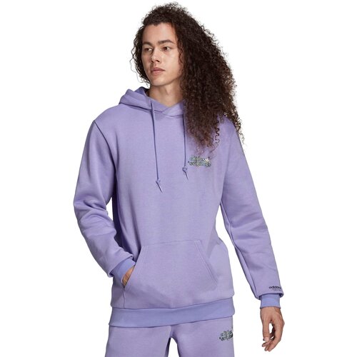Худи adidas Originals, силуэт свободный, капюшон, фиолетовый - изображение №1