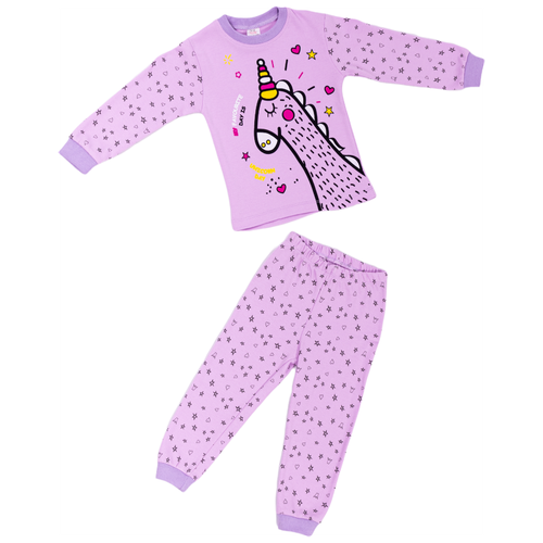Пижама Miniland для девочек, брюки, брюки с манжетами, рукава с манжетами, фиолетовый (фиолетовый/сиреневый)