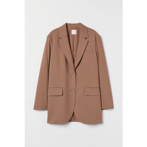 Пиджак H&M, бежевый, коричневый (коричневый/бежевый)