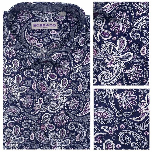 Рубашка Bossado, фиолетовый (фиолетовый/фиолетовый-белый)