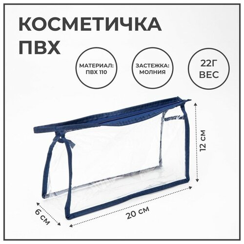 Косметичка синий, бесцветный (синий/бесцветный) - изображение №1