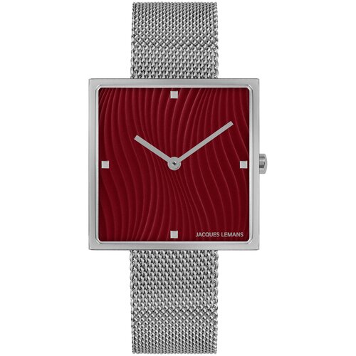 Наручные часы JACQUES LEMANS 1-2094B, серебряный (красный/серебристый)