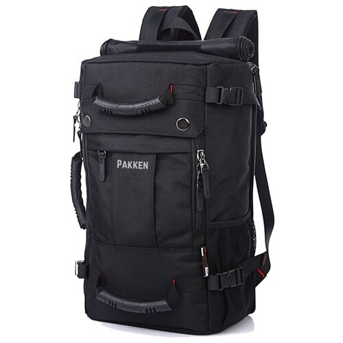 Сумка дорожная сумка-рюкзак Pakken, 30 л, 32х55х20 см, ручная кладь, черный - изображение №1