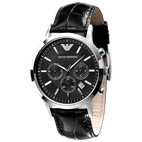 Наручные часы EMPORIO ARMANI Classics AR2447, черный, серебряный (черный/серебристый/стальной) - изображение №1