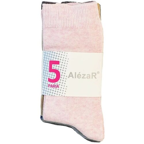 Женские носки Alezar средние, износостойкие, бесшовные, 70 den, 5 пар, розовый
