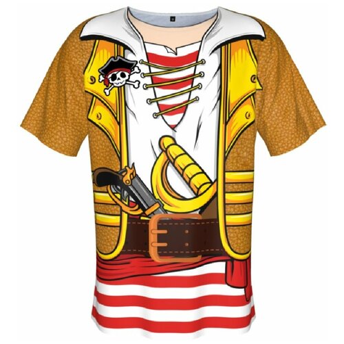 Взрослая футболка пирата (17642) 48 (коричневый)