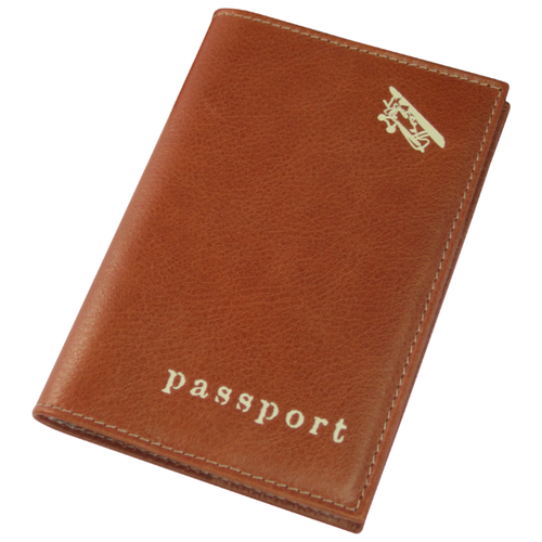 Обложка для паспорта Авиатика, натуральная кожа, подарочная упаковка, черный (черный/коричневый)