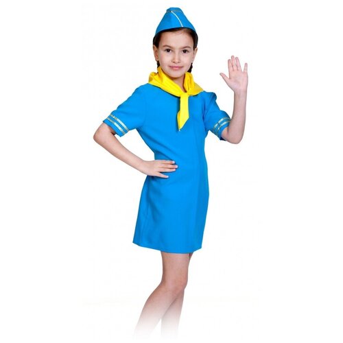 Детский костюм "Стюардесса" (11117) 128-134 см (голубой)