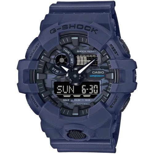 Наручные часы CASIO G-Shock Часы Casio GA-700CA-2A, черный, синий (черный/синий)