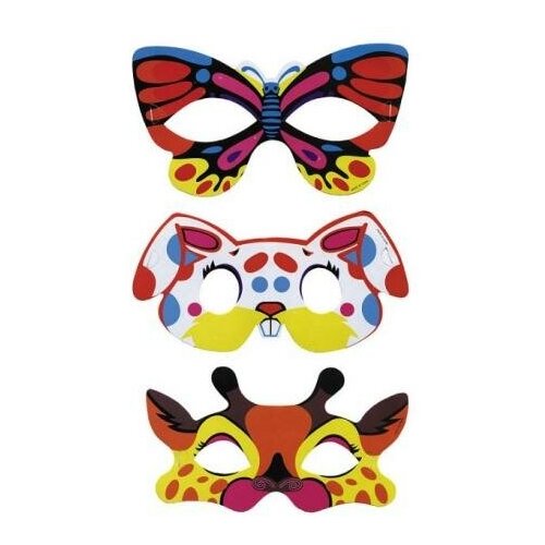 Набор карнавальных масок "Ассорти" 60 штук (красный/фиолетовый)