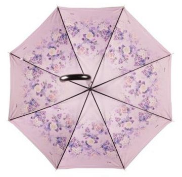 Зонт-трость Три слона, механика, 3 сложения, для женщин, розовый