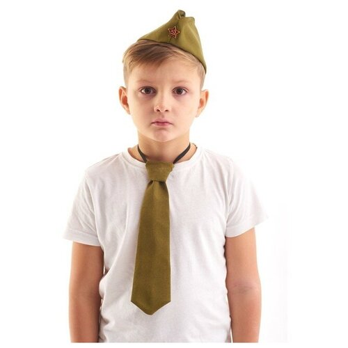 Набор: пилотка и галстук 52 см (зеленый)