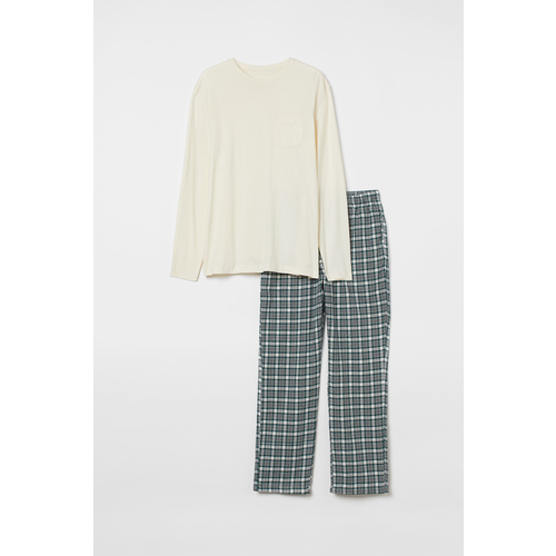 Пижама H&M, бирюзовый, бежевый (бежевый/бирюзовый) - изображение №1