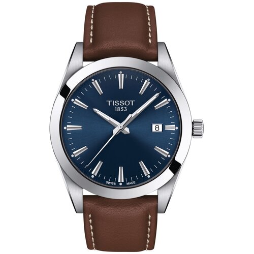 Наручные часы TISSOT T-Classic T127.410.16.041.00, синий, серебряный (синий/серебристый/сине-коричневый)