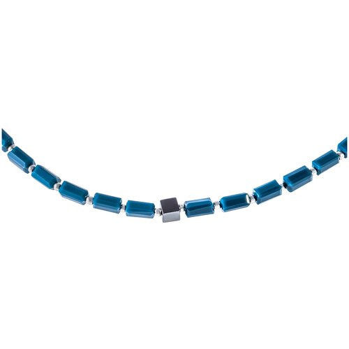 Лаконичный чокер с вставками KALINKA (серый/черный/синий/голубой/серебристый/бирюзовый)