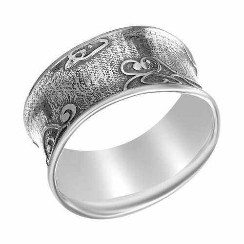 Перстень, серебро, 925 проба, оксидирование, чернение, родирование, серебряный (серебристый)