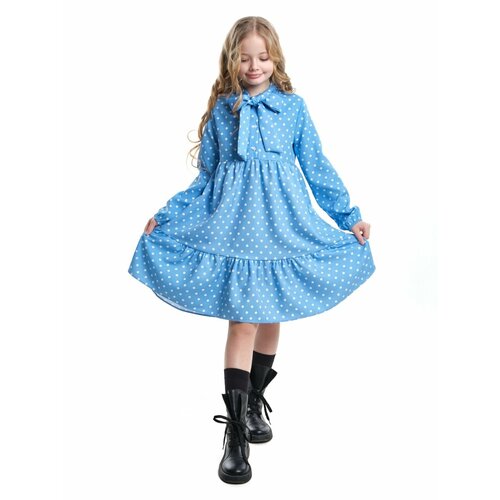 Платье Mini Maxi, в горошек, голубой (голубой/светло-голубой)