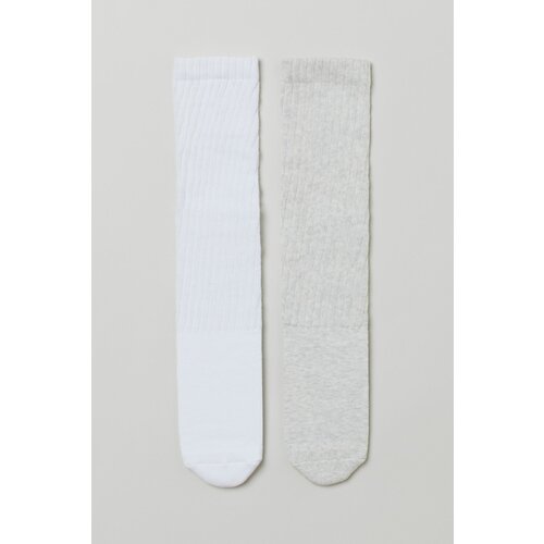 Носки H&M, 2 пары, белый, серый (серый/белый/белый-серый)