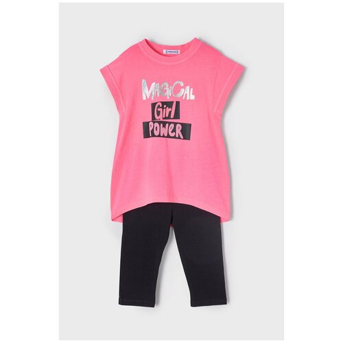 Комплект одежды Mayoral, черный, розовый (черный/розовый) - изображение №1
