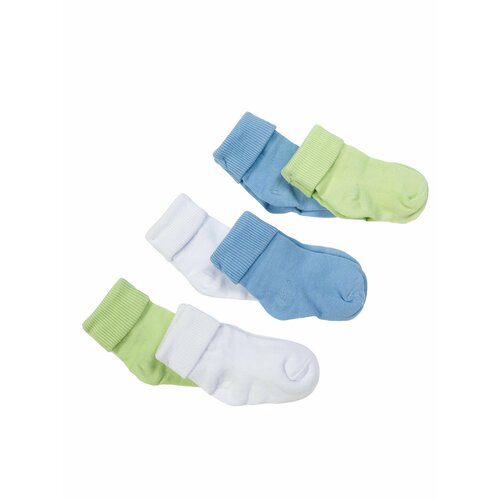 Носки , 6 пар, голубой, зеленый (разноцветный/голубой/зеленый/белый)