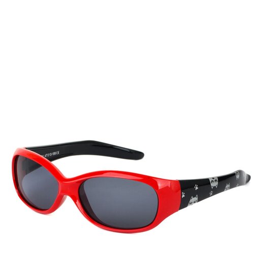 Солнцезащитные очки Keluona, кошачий глаз, оправа: пластик, гибкая оправа/дужки, поляризационные, для девочек (красный) - изображение №1