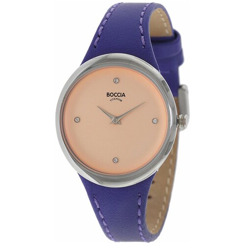 Наручные часы BOCCIA Circle-Oval Титановые наручные часы Boccia Titanium 3276-06, фиолетовый, розовый (розовый/фиолетовый/серебристый)