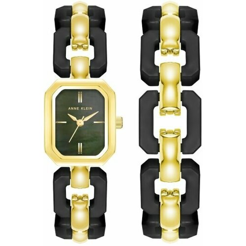 Наручные часы ANNE KLEIN Plastic Часы наручные Anne Klein 4078BKST Гарантия 2 года, золотой, черный (черный/желтый/золотистый)