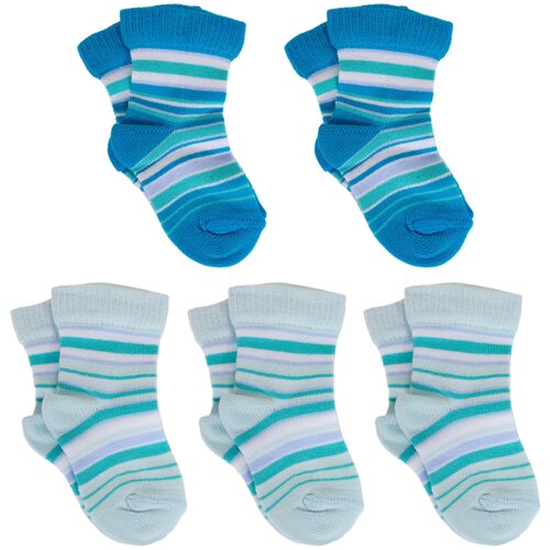 Носки LorenzLine детские, 5 пар, мультиколор (голубой/бирюзовый) - изображение №1