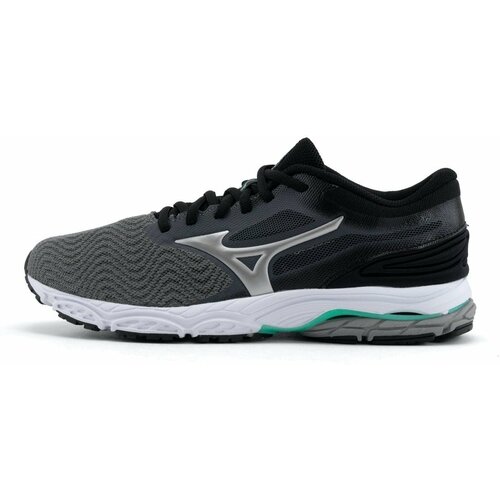 Кроссовки Mizuno,5 US, черный (черный/голубой) - изображение №1