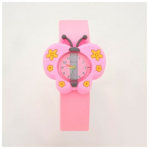 Наручные часы Сима-ленд, кварцевые, ремешок силикон, мультиколор (розовый) - изображение №1