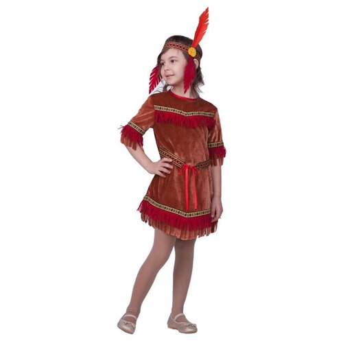 Батик Карнавальный костюм Индианка, рост 140 см 21-41-140-72 (красный)