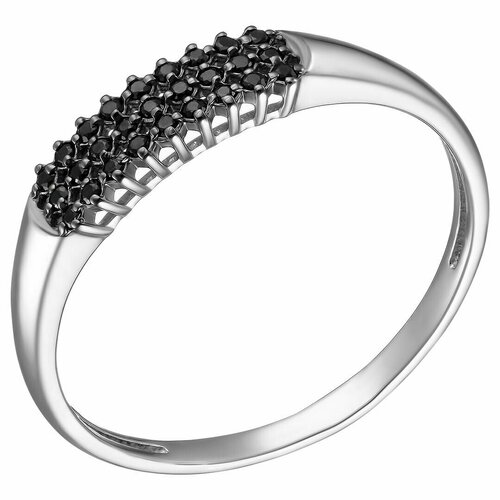 Перстень, серебро, 925 проба, родирование, серебряный, черный (черный/серебристый)
