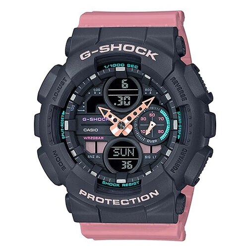 Наручные часы CASIO G-Shock GMA-S140-4A, черный, серый (серый/черный/розовый/серый-розовый)