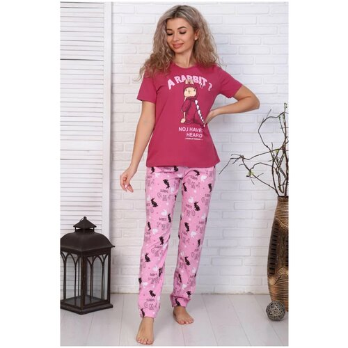 Пижама Иваново, футболка, брюки, розовый
