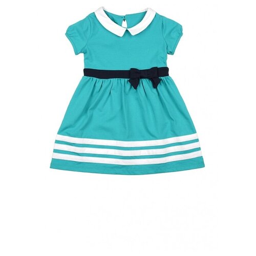Платье Mini Maxi, хлопок, трикотаж, однотонное, зеленый, бирюзовый (зеленый/бирюзовый) - изображение №1
