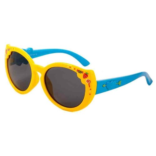 Солнцезащитные очки Keluona, круглые, оправа: пластик, чехол/футляр в комплекте, гибкая оправа/дужки, поляризационные, желтый