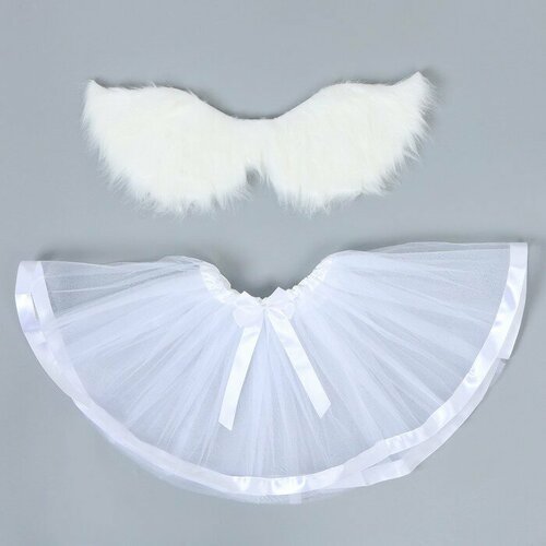 Набор карнавальный "Ангел", 5-7 лет: юбка с х/б подкладом, крылья (белый)