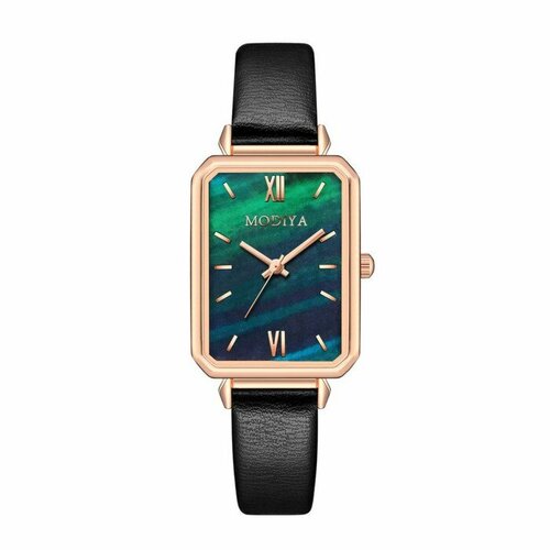 Наручные часы Часы наручные женские, d-2.8 см, черный ремешок, мультиколор (мультицвет)