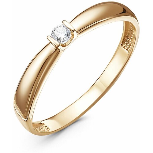 Кольцо обручальное Infini, красное золото, 585 проба, бриллиант, белый, золотой (желтый/белый/золотистый)