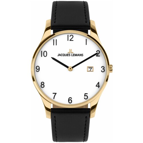 Наручные часы JACQUES LEMANS Classic Наручные часы Jacques Lemans Classic 1-2122, черный, белый (черный/белый/золотистый)