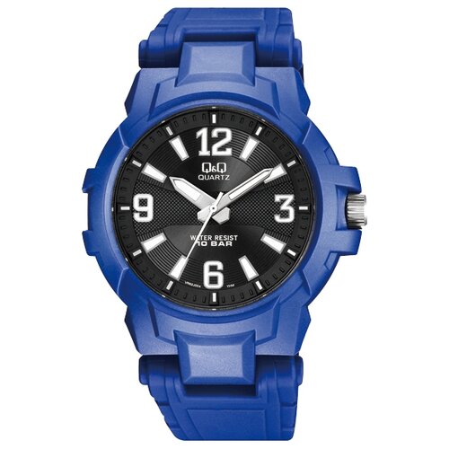 Наручные часы Q&Q VR62 J004, синий, черный (черный/синий)
