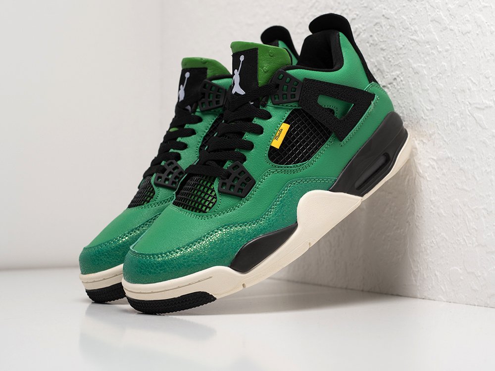 Кроссовки Nike Air Jordan 4 Retro (зеленый) - изображение №1